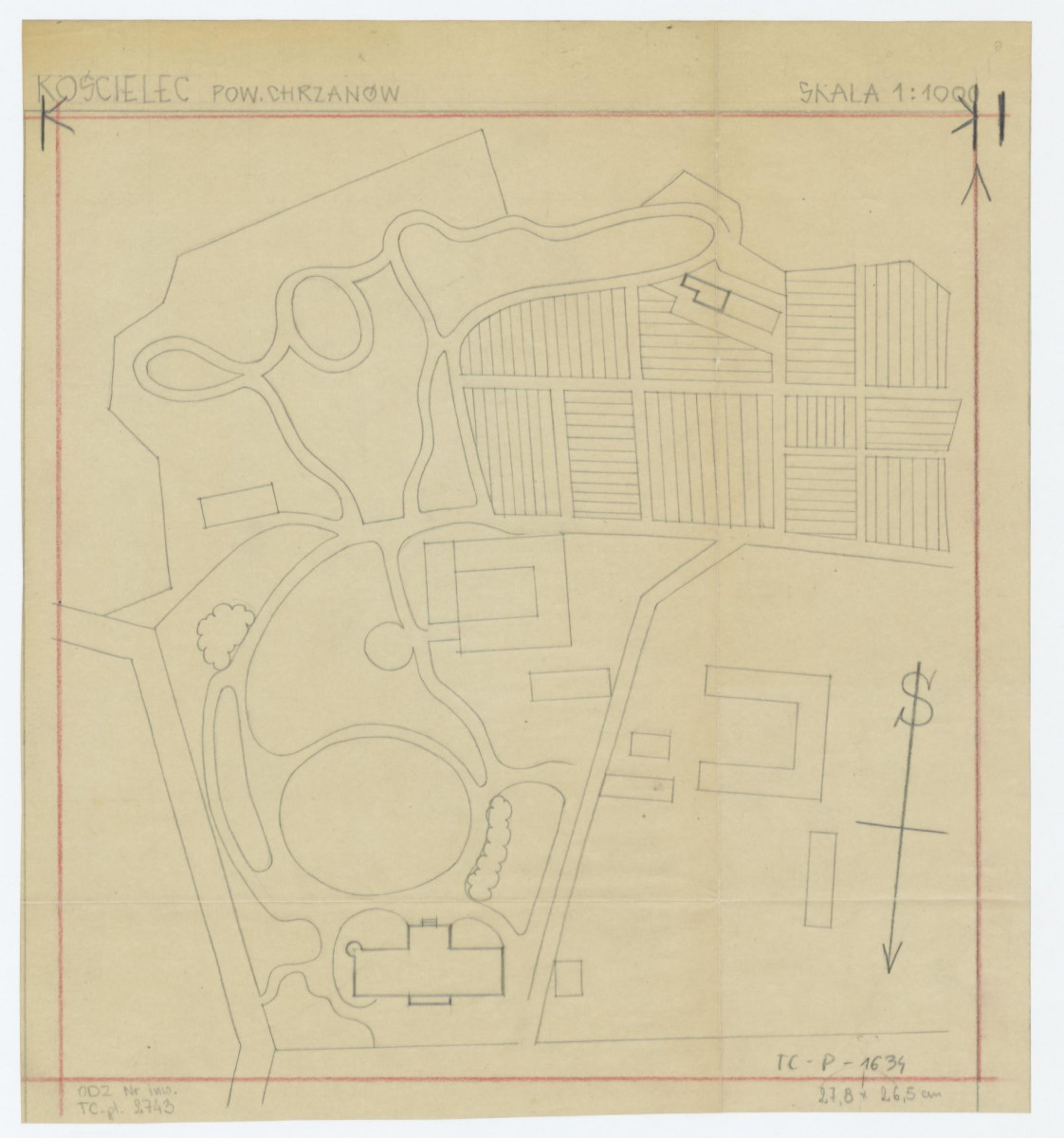 plan pałacu i parku 1:1000, skan 1
