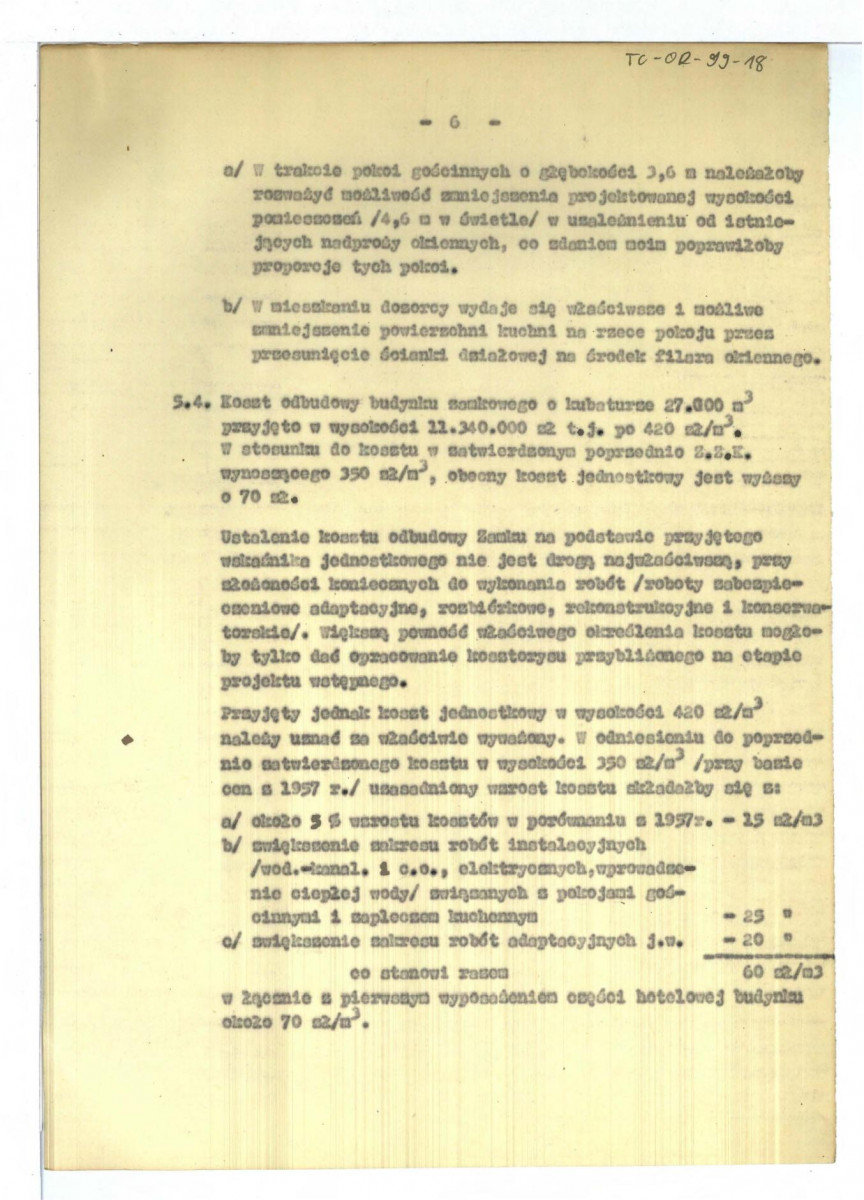 Koreferat do zaktualizowanego projektu wstepnego i zbiorczego zestawienia kosztu odbudowy zamku, skan 6