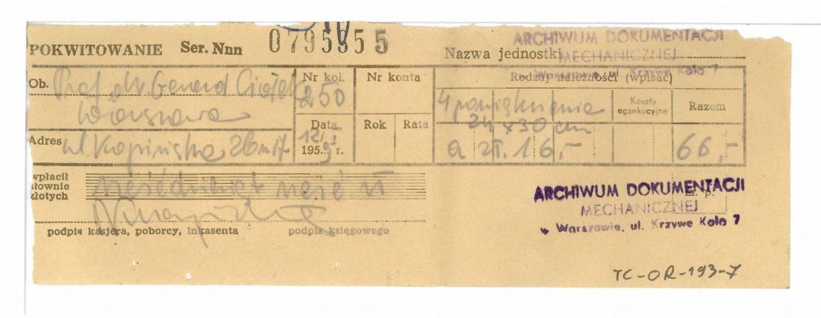 varia (pokwitowania, bilety kolejowe) w kopercie      , skan 1