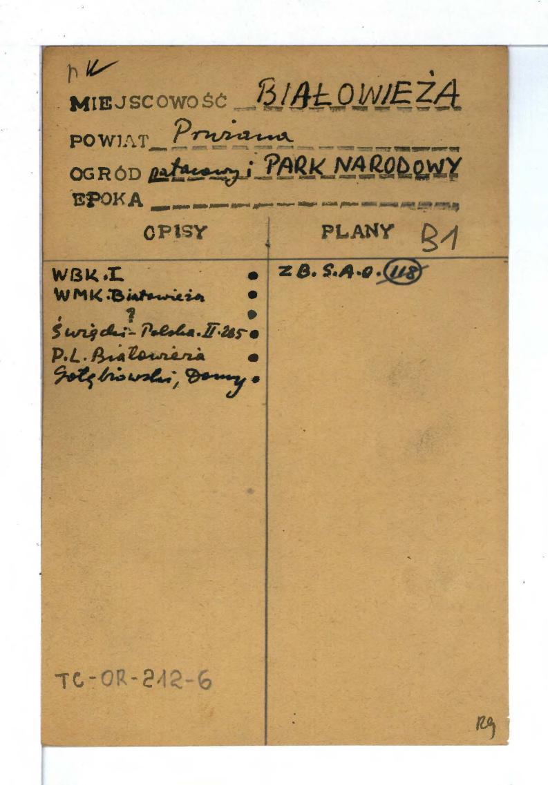 karta ewidencyjna zabytkowego obiektu , skan 1