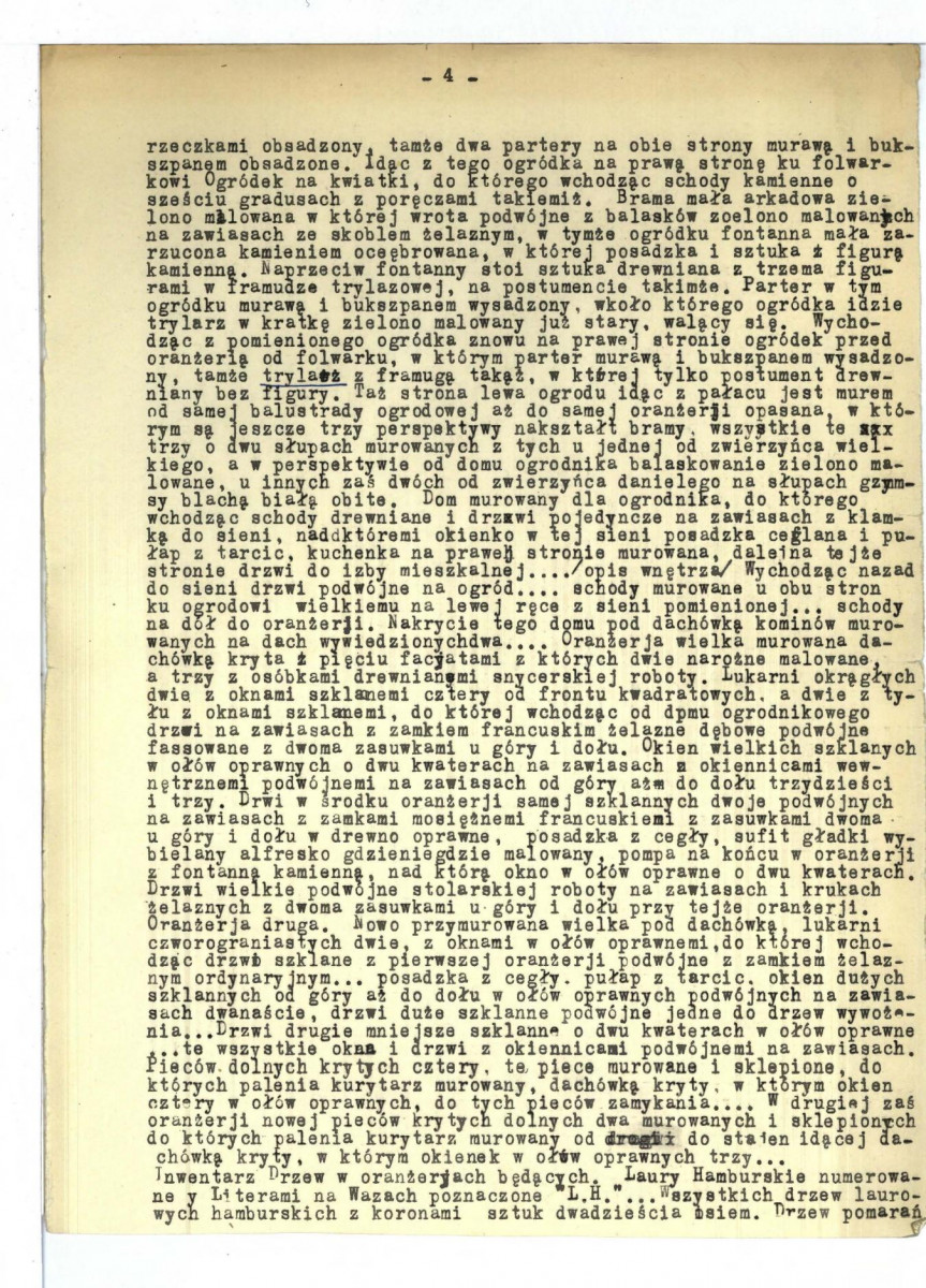 inwentarz pałacu białostockiego z 1772 r. z: Archiwum Główne Akt Dawnych w Warszawie, Akta Podlaskie nr 8904 (księga ziemska brańska) z 1772 r., skan 4