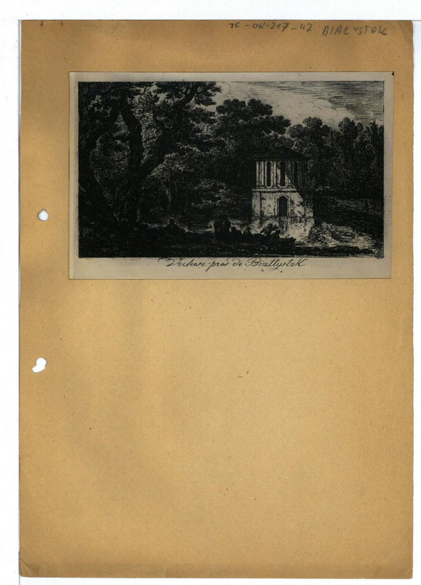 fotografia czarno-biała ukazująca reprodukcje akwaforty Vocluse pre's de Białłystok  w M.X.C.-R.10047, skan 1