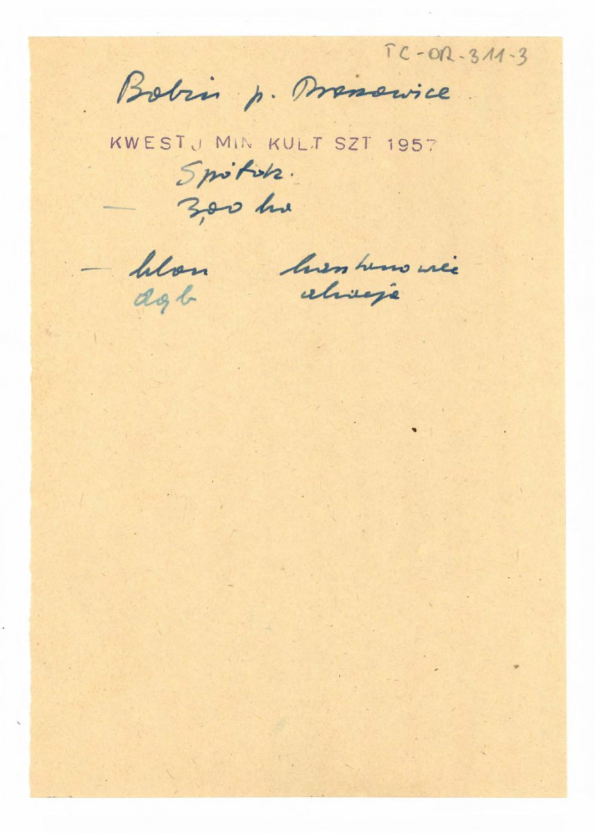 wypis z Kwestionariusz Ministerstwa Kultury i Sztuki  z 1957 r. , skan 1