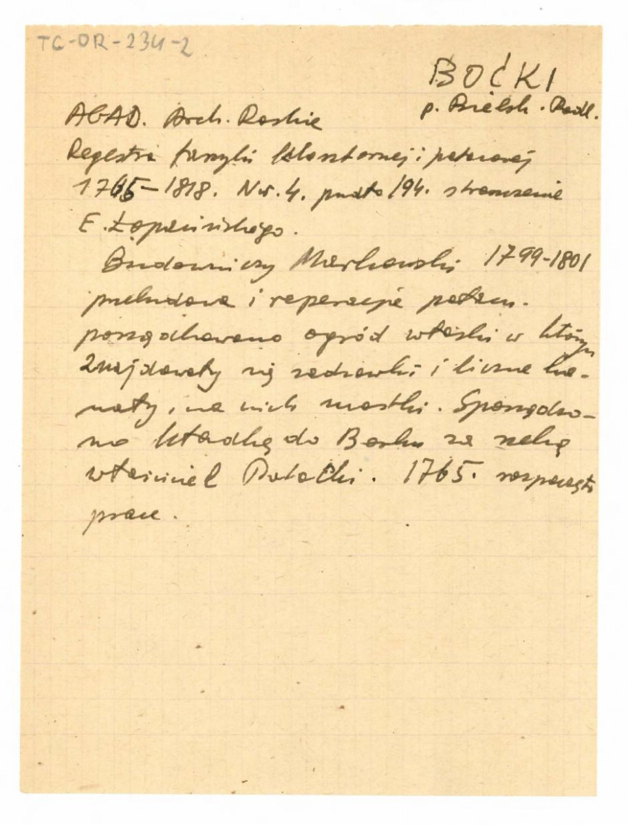 wypis z Tek Łopacińskiego t. 56/III, s. 28 i 94, skan 2