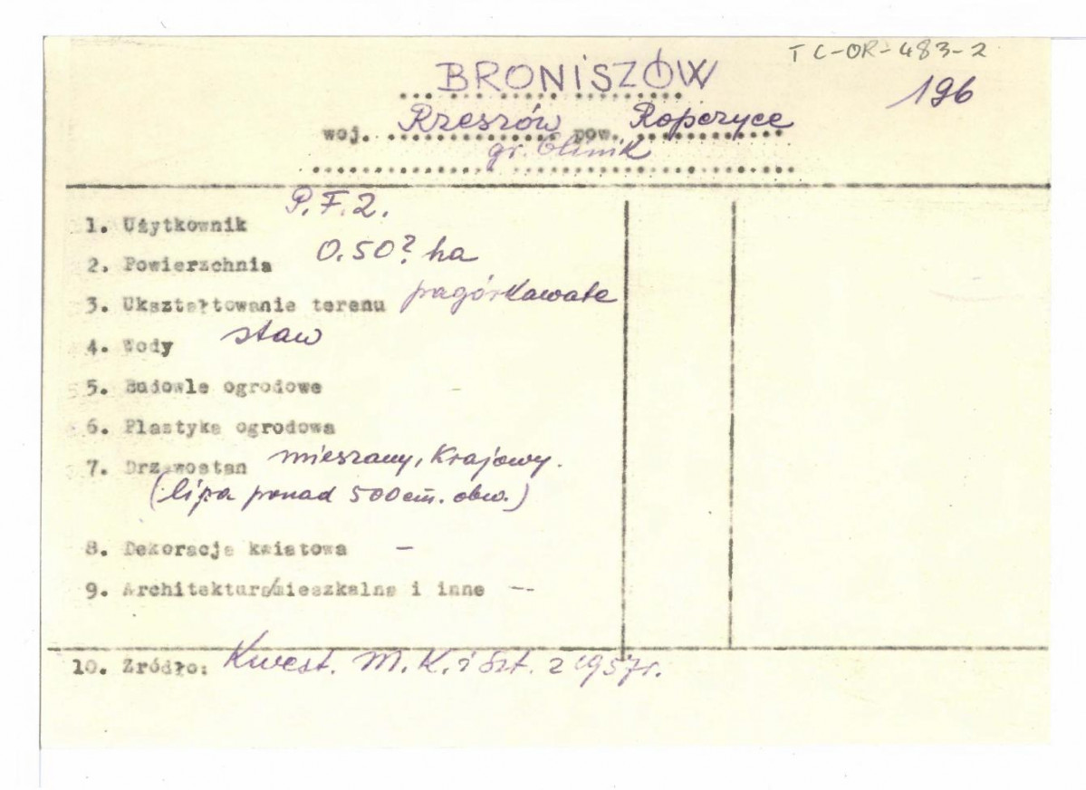 wypis z Kwestionariusz Ministerstwa Kultury i Sztuki z 1957 r. , skan 1