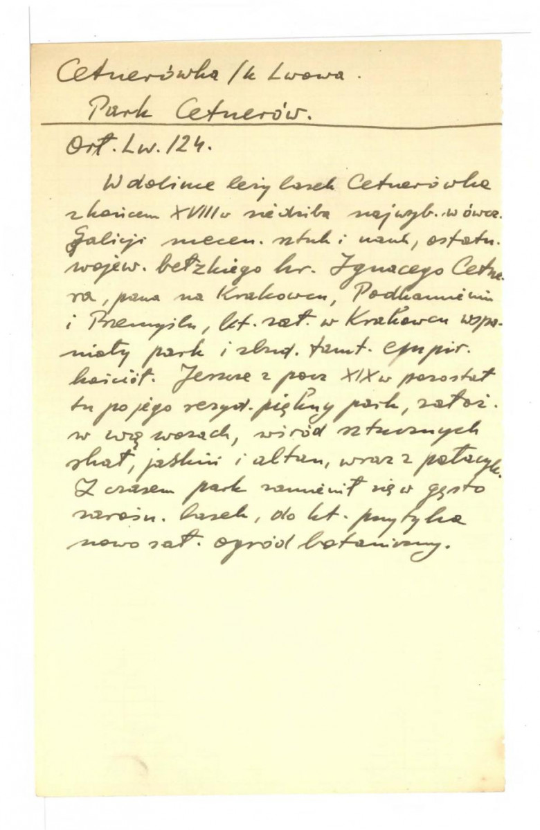 wypis z Orłowicz M., Ilustrowany przewodnik po Lwowie, Warszawa 1925, s. 124 , skan 1
