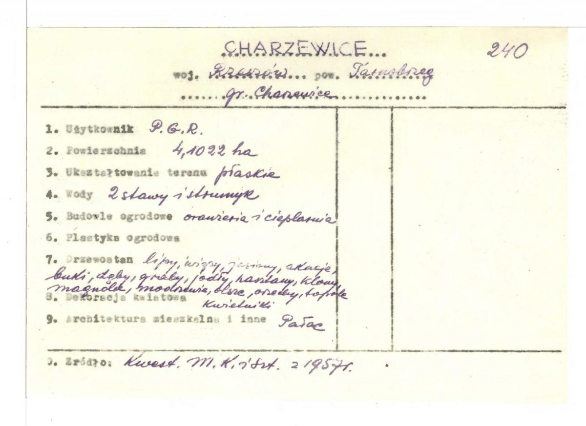 wypis z Kwestionariusz Ministerstwa Kultury i Sztuki z 1957 r. , skan 1