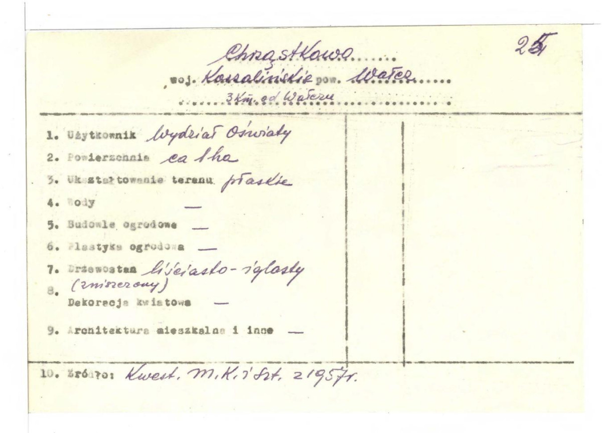 wypis z Kwestionariusz Ministerstwa Kultury i Sztuki z 1957 r. , skan 1