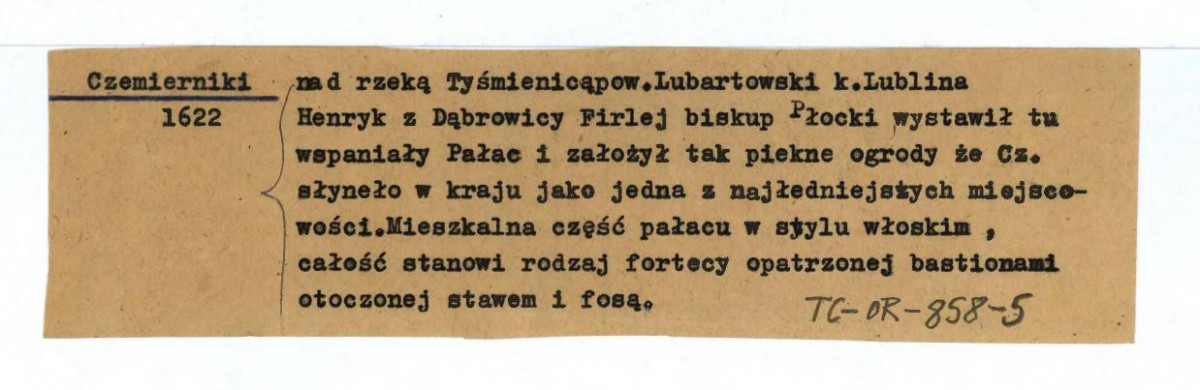 fragment opisu tej miejscowości , skan 1
