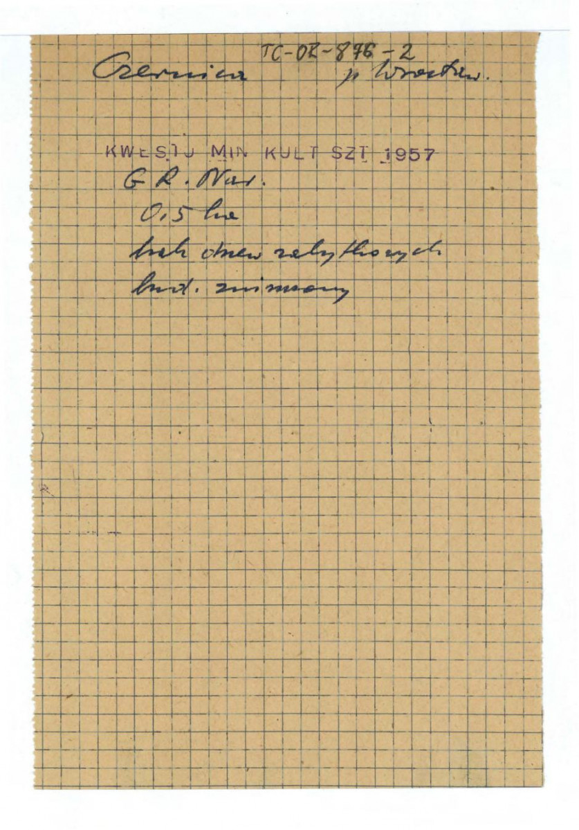 wypis z Kwestionariusz Ministerstwa Kultury i Sztuki z 1957 r. , skan 1
