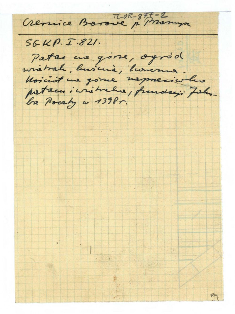 wypis z Słownik Geograficzny Królestwa Polskiego t. I, s. 821 dotycząca miejscowego pałacu i ogrodu , skan 1