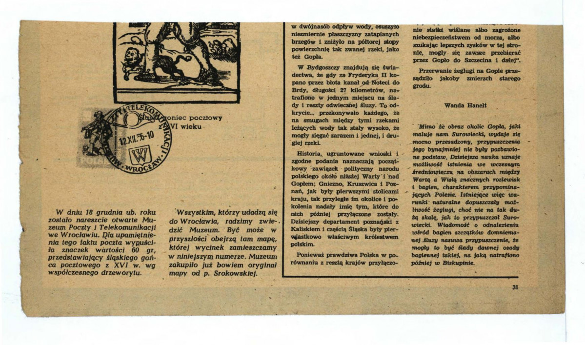 wycinek z czasopisma „Ziemia” nr 2 (1957) zawierający artykuł Mariana Korneckiego pt. Zamek w Dąbrówce                                                             , skan 4