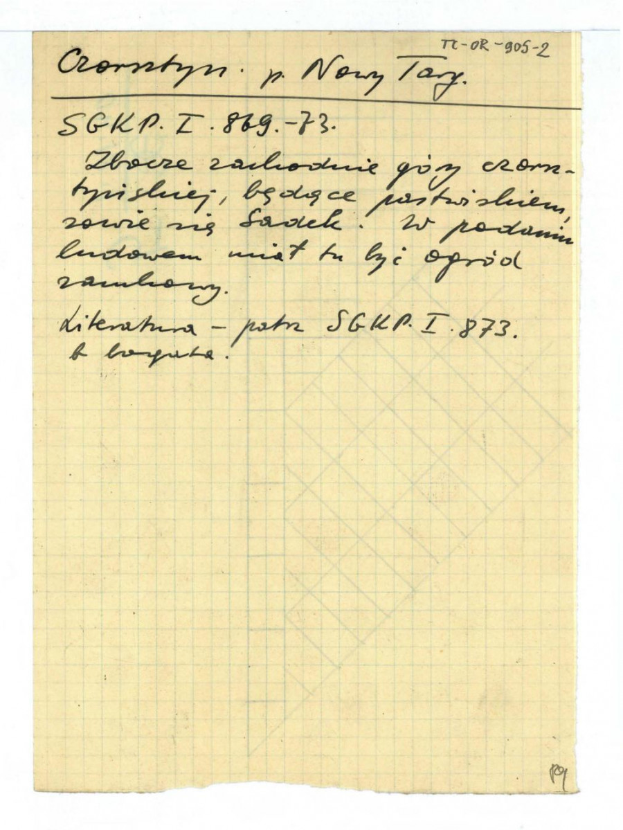 wypis z Słownik Geograficzny Królestwa Polskiego   t. I, s. 896-73 dotyczący ogrodu zamkowego wraz z wskazaną w literaturą przedmiotu tamże  , skan 1