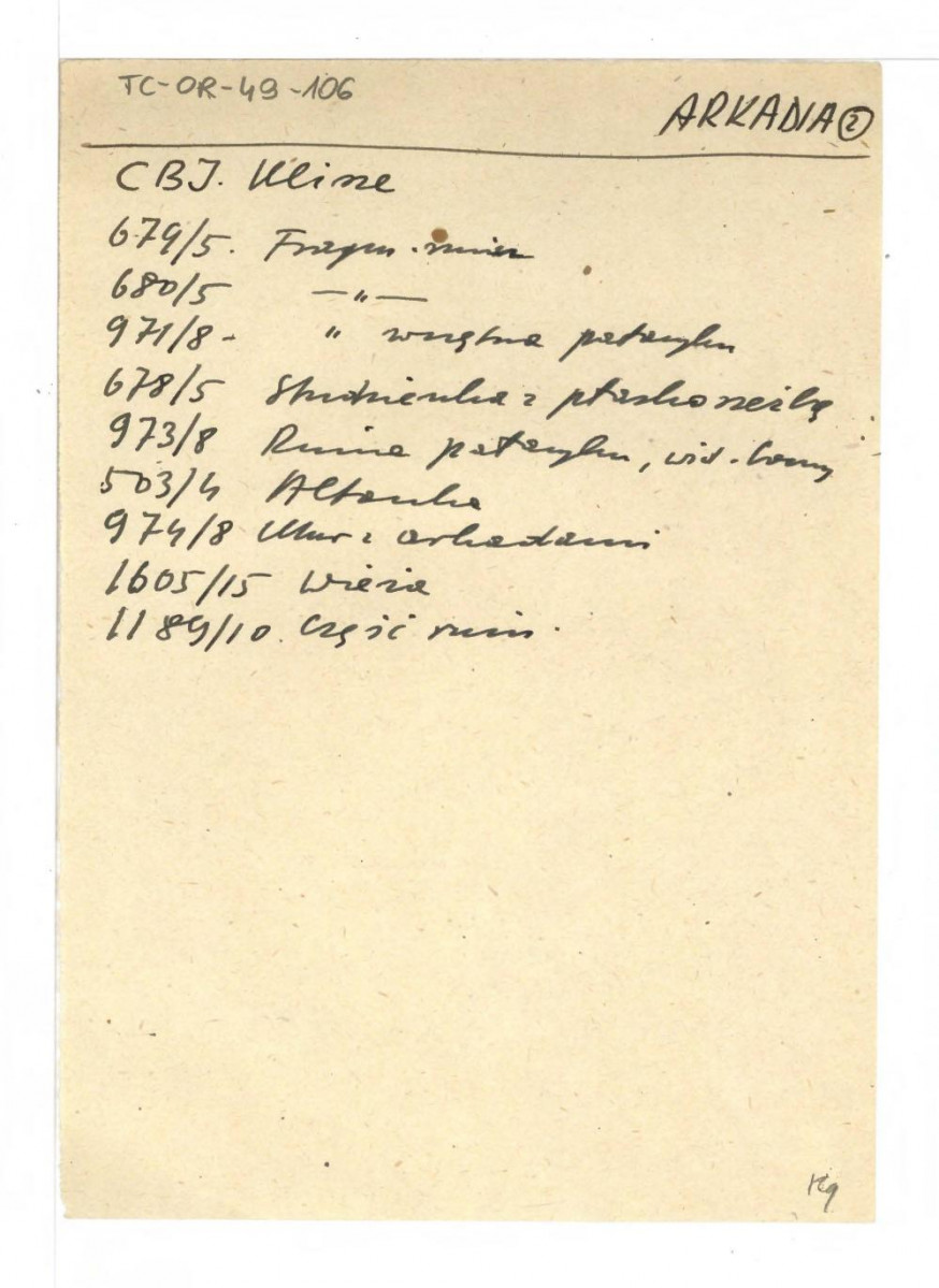 spis fotografii z zasobu Centralnego Biura Inwentaryzacji, skan 2