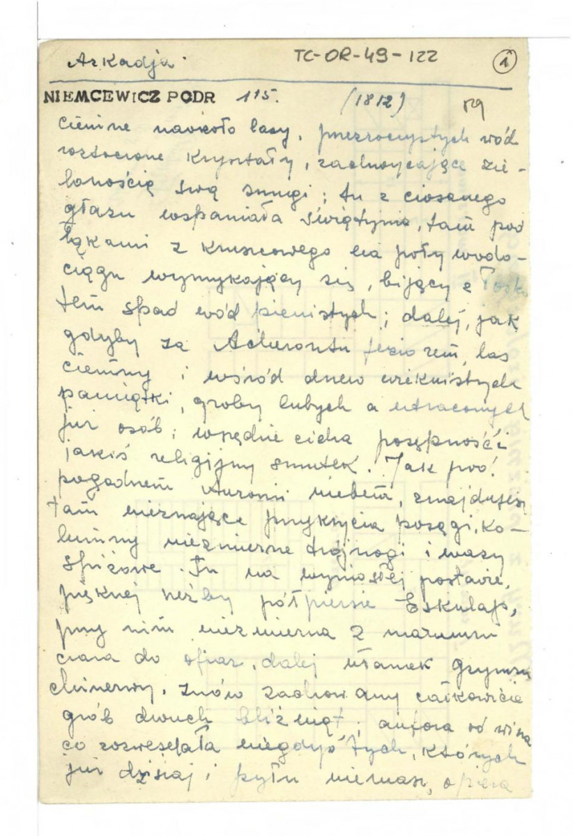wypis z Niemcewicz J.U., Podróże historyczne po ziemiach polskich: do 1811 do 1828, Paryż; Petersburg 1858, skan 1