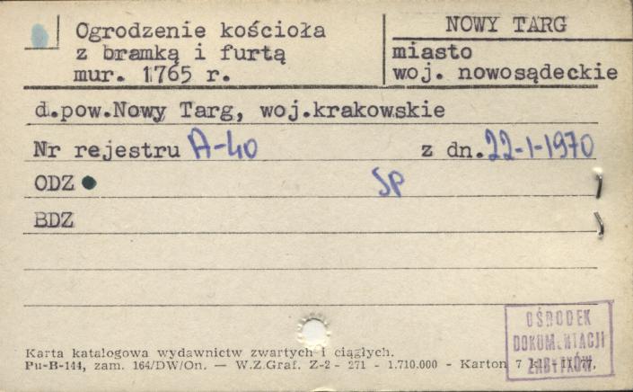 ogrodzenie kościoła z bramką i furtą, skan 1