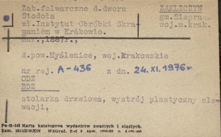 zabudowania folwarczne d. dworu - stodoła, skan 1