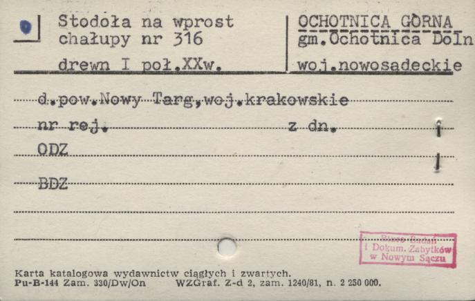 stodoła na wprost chałupy nr 316, skan 1