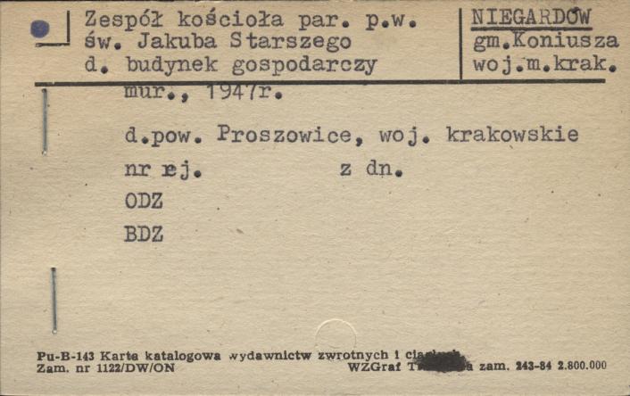 zespół kościoła par. pw. św. Jakuba Starszego: d. budynek gospodarczy, skan 1