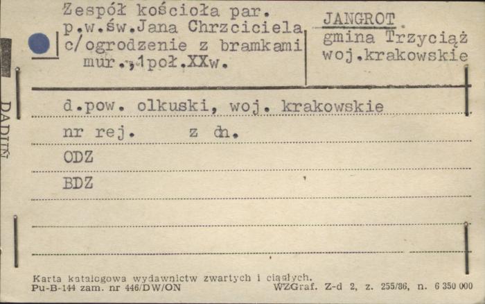 ogrodzenie z bramkami w zespole kościoła par. pw. św. Jana Chrzciciela, skan 1