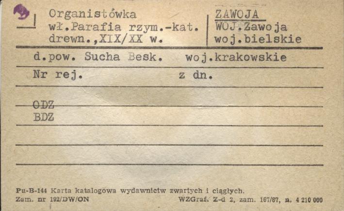 organistówka, skan 1