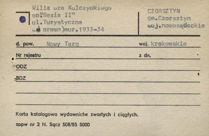willa Gra Kulczyckiego, ob. Basia II, skan 1