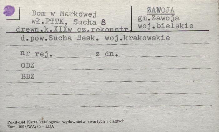 dom w Markowej, skan 1