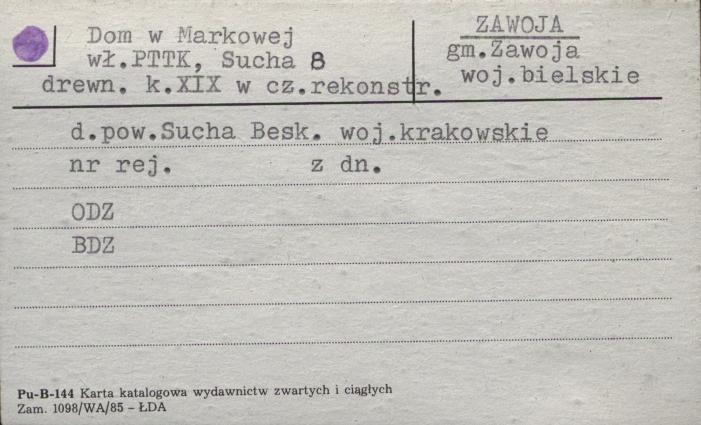 dom w Markowej, skan 1