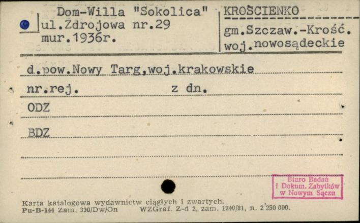 dom - willa Sokolica, skan 1