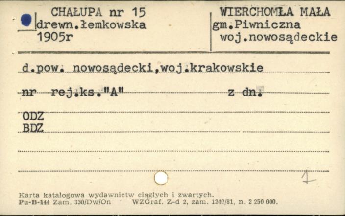 chałupa łemkowska, skan 1