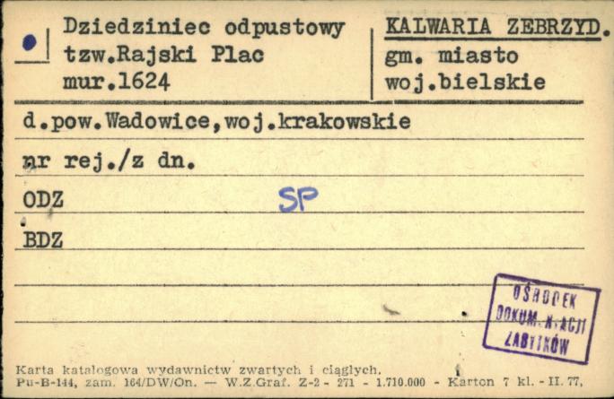 dziedziniec odpustowy tzw. Rajski Plac, skan 1