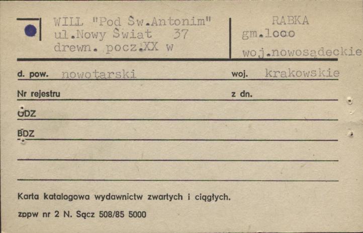 willa Pod św. Antonim, skan 2
