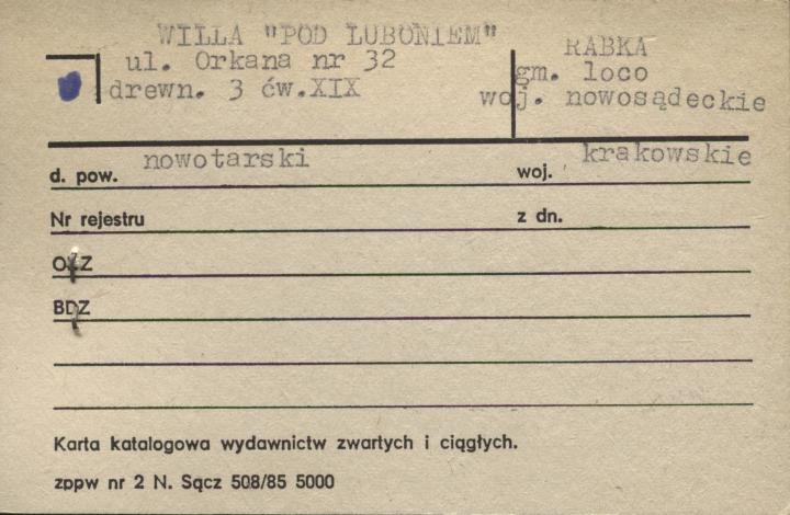 willa Pod Luboniem, skan 1