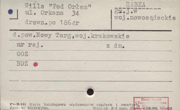 willa Pod Orłem, skan 1