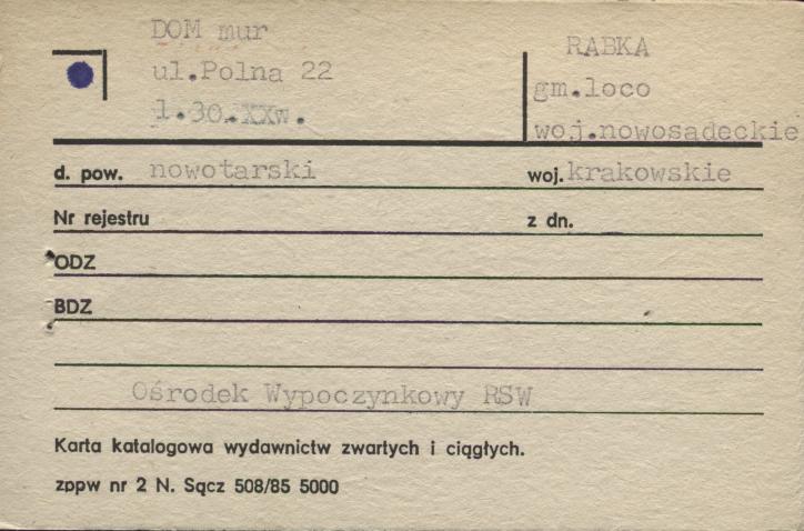 dom, Ośrodek Wypoczynkowy RSW, skan 1