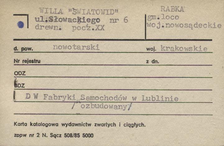 willa Światowid, DW fabryki samochodów w Lublinie, skan 1