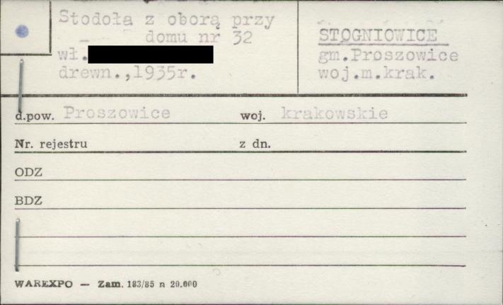 stodoła z oborą przy domu, skan 1