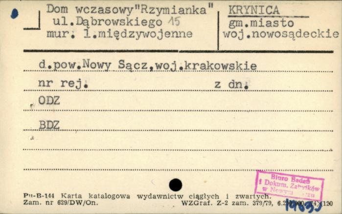 dom wczasowy Rzymianka, skan 1