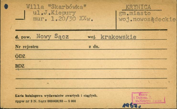 willa Skarbówka, skan 1