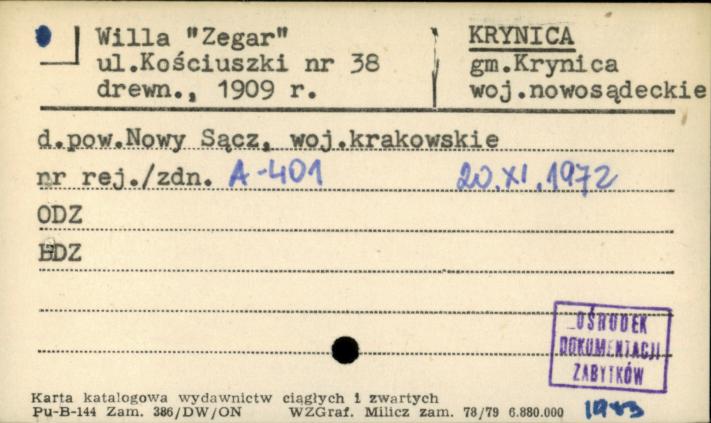 willa Zegar, skan 1