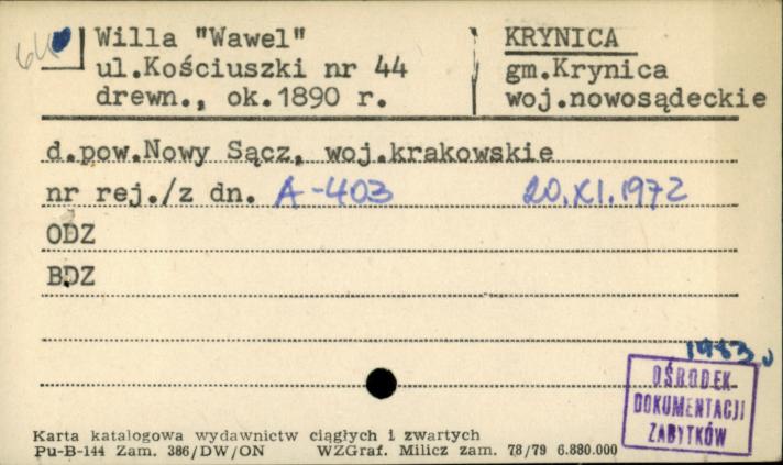 willa Wawel, skan 1