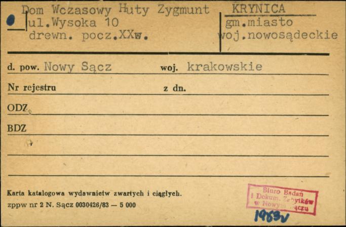 dom wczasowy Huty Zygmunt, skan 1