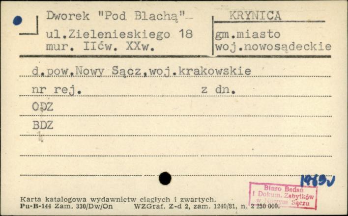 dworek Pod Blachą, skan 1