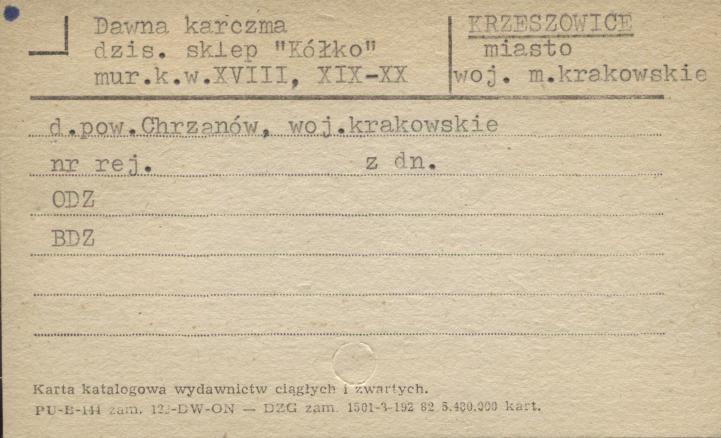 dawna karczma dzis. sklep Kółko, skan 1
