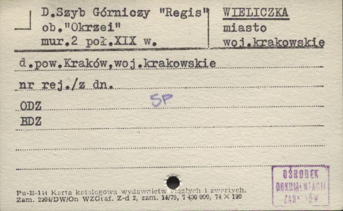 szyb górniczy Regis, ob. Okrzei, skan 1
