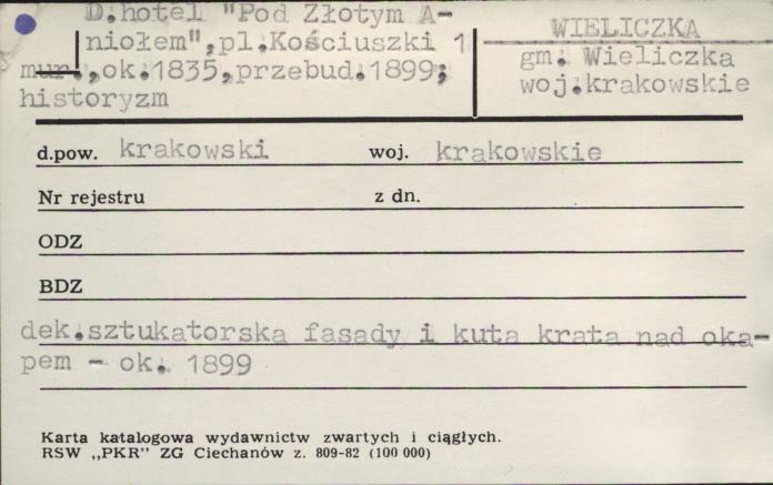 hotel Pod Złotym Aniołem, skan 1