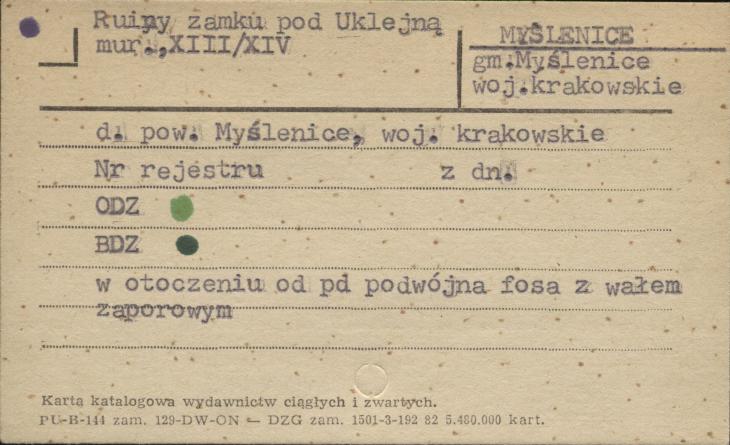 ruiny zamku pod Uklejną, skan 1