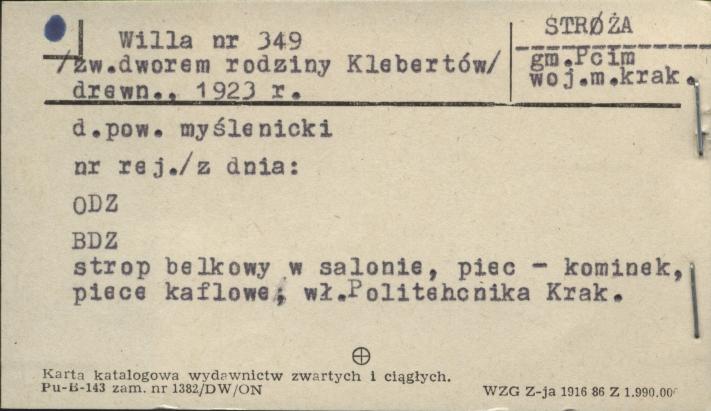 willa (zw. dworem rodziny Klebertów), skan 1