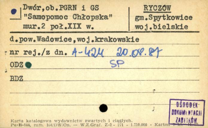 dwór, ob. PGRN i GS Samopomoc Chłopska, skan 1