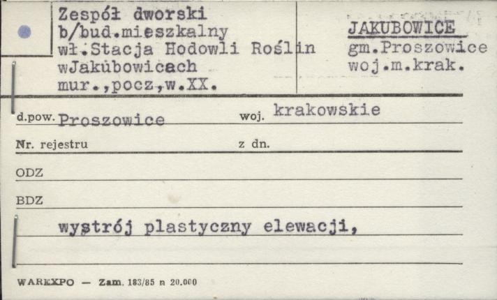 zespół dworski - budynek mieszkalny, skan 1
